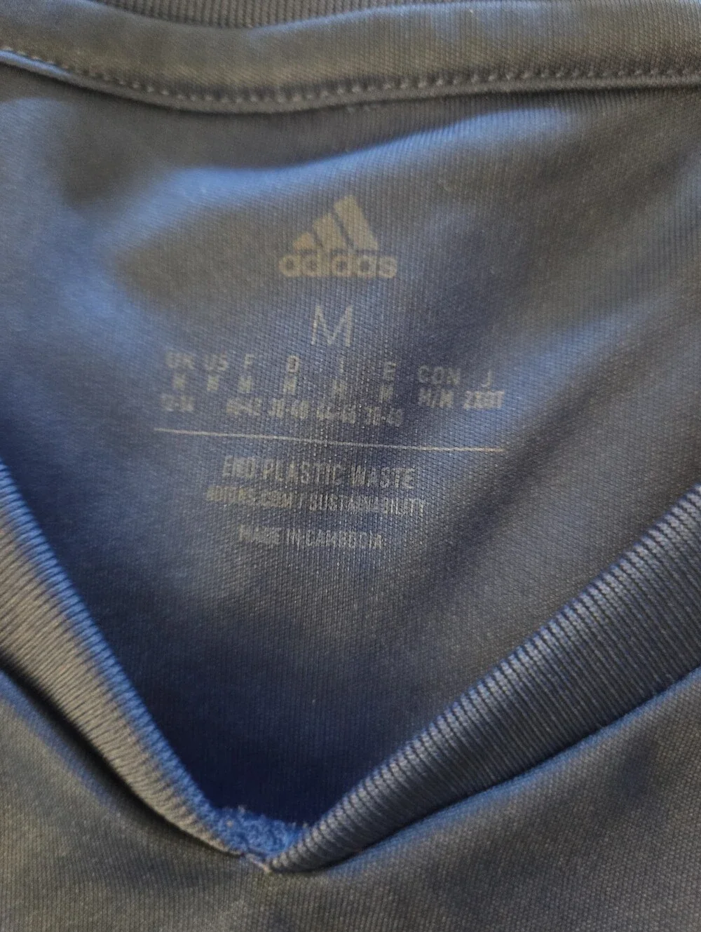Adidas Blue White Vneck Jersey Aeroready Soccer Blokecore Size Medium